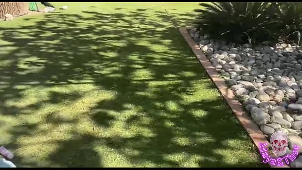 Fucking the neighbor in the Garden while the husband is at work