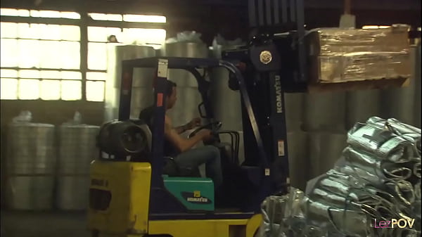 Fucking her very busty colleague as all the workers left home for them to have sex